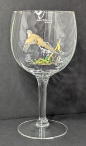 Vintage Ned Smith Drape Ottico 6,25" Calice Bicchiere Vino Waterfowl Lutto Colomba - Foto 1 di 6