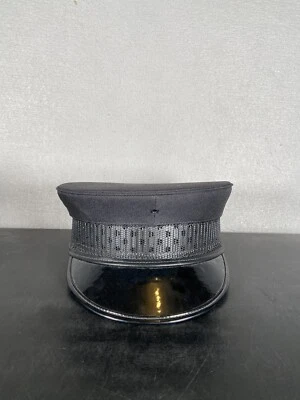 Bayly,Inc Round Duty Uniform Cap Navy Blue w Black Visor USA Made Size XS - Image 1 of 4