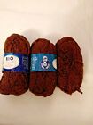 3 Skeins Vtg Stahl-Sche Wolle German Sock Yarn Cotton 70% Viscose 30% Brown
