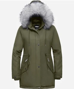 Soularge Women's Winter Parka Jacket 3X Jacket with Detachable Faux Fur - Picture 1 of 23