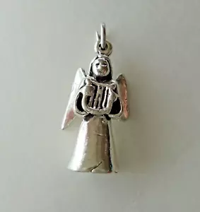 20 % Rabatt auf Fehler Sterlingsilber 3D 21x10 mm Engel hält Harfe Charm! - Bild 1 von 3