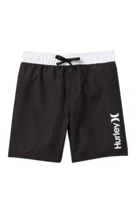 Hurley Surf Little Boys Black White Mesh Line Swim Shorts Trunks Board Size 4 6 - Picture 1 of 2