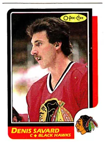 1986-87 O-PEE-CHEE #7 DENIS SAVARD tarjeta de hockey de los Chicago Blackhawks - Imagen 1 de 1