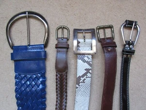 5 verschiedene Gürtel: blau, braun strukturiert, Schlangenleder, uni, Schuchard & Friese - Bild 1 von 19