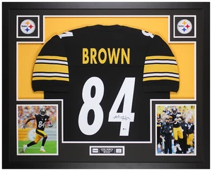 Antonio Brown Autographed & Framed Black Pittsburgh Jersey Auto Beckett COA - Picture 1 of 5