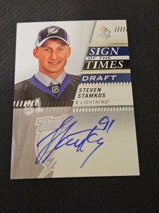 2019-20 UD SP AUTHENTIC STEVEN STAMKOS SOTTD-SS SIGN OF THE TIMES DRAFT AUTO