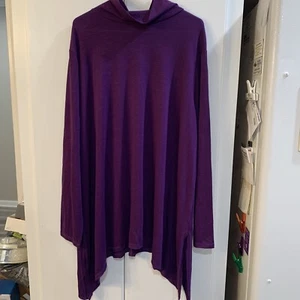 Terra & Sky Plus Rust Cowl LS Shark Bite Tunic Womens Plus Size 1X New - Picture 1 of 9