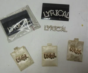 Lot of 5 Lyrical pins Rhinestone and goldtone tac pins - Picture 1 of 3