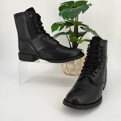 Botas femininas Ariat ATS Tecnology couro preto amarrar tamanho 6B EUA - Imagem 1 de 4