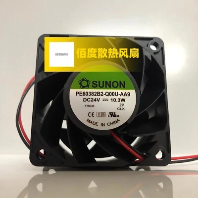 SUNON PE60382B2-Q00U-AA9 DC 24V 6038 60mm 2-wire inverter cooling fan - Image 1 of 4