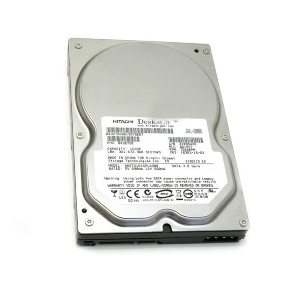 Disque Dur 3.5" HITACHI HDS721616PLA380 160Go SATA II 3Gb/s 7200RPM cache 8Mo - Photo 1/1