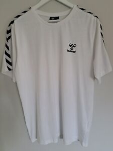 Hummel Mens T-Shirt Short Sleeve White Size XL 100% Cotton