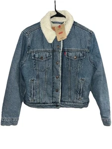 NWT Levi's Women's S Original Sherpa Lined Snap Button Trucker Denim Jacket - Bild 1 von 13