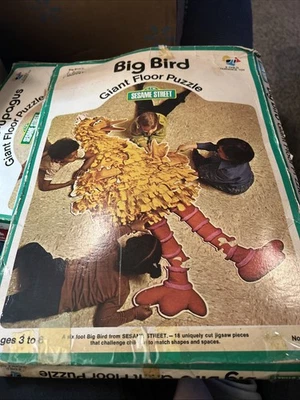 Big Bird 6' Sesame Street 1973 VTG Giant Floor Puzzle Complete in box - Image 1 of 4