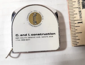 Vintage C. and I Construction Santa Ana Advertising Mini Tape Measure 1/4 scale - Picture 1 of 7
