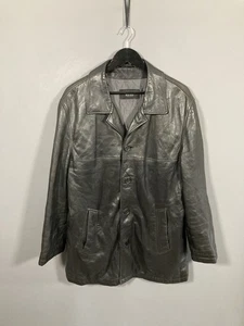 HUGO BOSS LEATHER Jacket - Size Large - Black - Fair Condition - Men’s - Picture 1 of 6