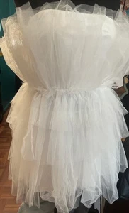 White Mini Dress Strapless Size large - Picture 1 of 5