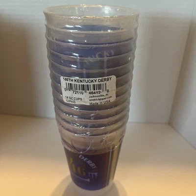 146th Kentucky Derby Churchill Downs 12 peças Copos de plástico fosco 05/02/2020 NOVO - Imagem 1 de 3