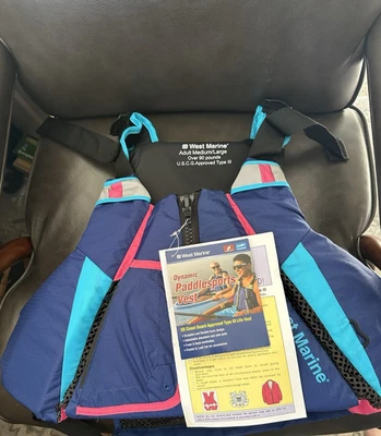 West Marine Dynamic Paddlesports Vest, Pink and Blue, Adult, NWT - Image 1 of 4