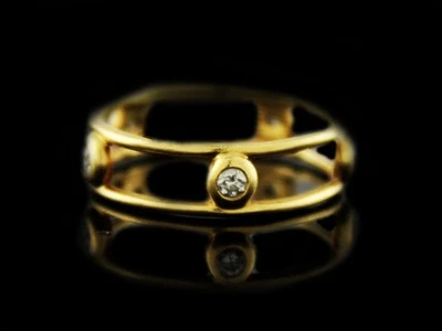 Кольцо Tiffany & Co Elsa Peretti из 18-каратного золота с бриллиантом в ярдах 6 мм размер 8,75 - Изображение 1 из 4