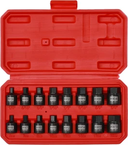 16PCS 3/8" Drive Low Profile Impact Hex Driver Set, Sae/Metric, CR-MO, 16 Pieces - Picture 1 of 12