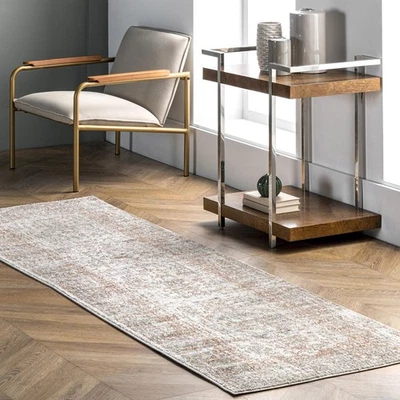 Alfombra Floral Jacquie Vintage - Alfombra Corredor 2x8 Transicional Plata/Marfil Ru... Foto 1 de 4