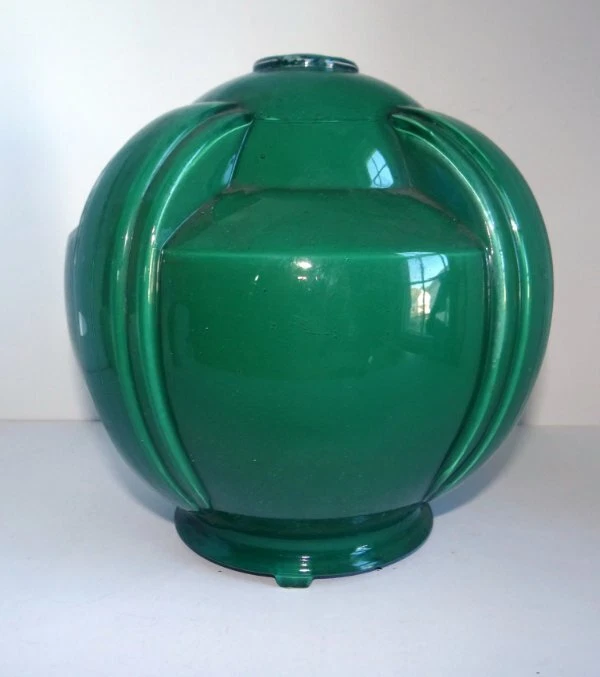 Lámpara de techo o colgante Art Deco vintage globo de vidrio astillado pintura interior Foto 1 de 1