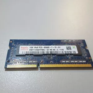 Hynix 1GB DDR3 RAM PC3-8500 1066Mhz non-ECC Unbuffered SODIMM HMT112S6TFR8C-G7 - Picture 1 of 3