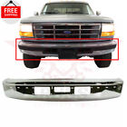 For 1992-1997 Ford F150 F250 F350 Pickup Front Bumper Face Bar Chrome FO1002254