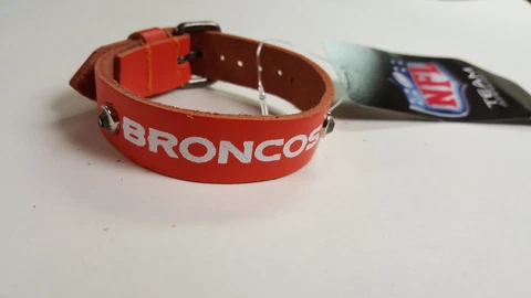 Denver Broncos Orange Ladies Leather Buckle Bracelet bling Fashion Belt Style Cover