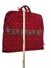 Vera Bradley Provincial Red Travel Suit Garment Bag Dress Vintage EVUC Light