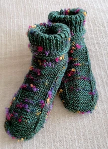 Selbstgestrickte dicke Socken Handarbeit warme Puschen Hausocken Gr. 46-48 - Bild 1 von 8