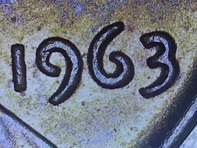 1963 penny error ,L in Liberty on rim,no mint mark . - Image 1 of 4