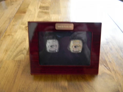 GREEN BAY PACKERS 2010 CHAMPIONSHIP RINGS IN DISPLAY BOX 2 RING SET Cover