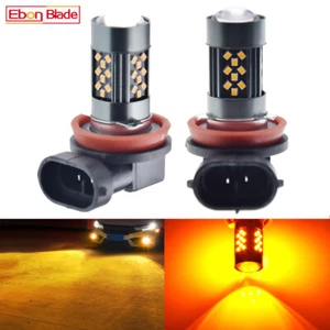 2 x H11 H8 H16 Car LED Fog Light Amber Yellow 42SMD DRL Driving Lamp Globe Bulbs - Picture 1 of 8