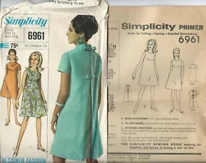 S 6961 sewing pattern 60's "Tent" DRESS sew Retro Chic Designer Fashion ~size 11 - Picture 1 of 1