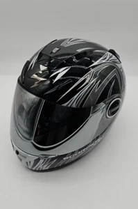 Scorpion EXO-700 Black Silver Motorcycle Full Face Helmet Size M 7 1/8 - 7 1/4  - Picture 1 of 16