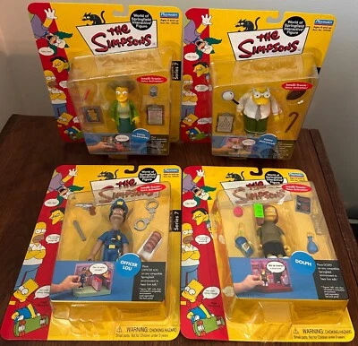 Lote de 4 figuras de Los Simpson Serie 7 Playmates World of Springfield Lou Dolph Nuevo VV Foto 1 de 2