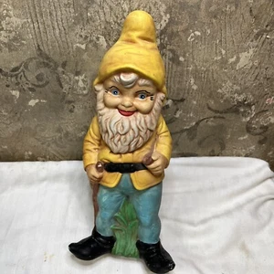 Vintage 70s Ceramic Standing Garden Gnome Leprechaun Dwarf Shelf Sitter Friend - Picture 1 of 8