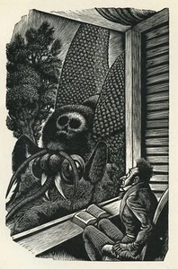 Edgar Allan Poe THE SPHINX illustration art by Fritz Eichenberg - Picture 1 of 4