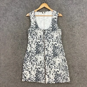 VINTAGE Miss Me Dress Womens 12 Grey White Sleeveless Scoop Neck Stretch 27907 - Picture 1 of 10