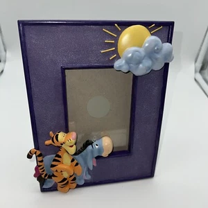 Disney Store 3D Tigger & Eeyore Purple Picture Frame 3 1/2" X 5" Picture - Picture 1 of 7
