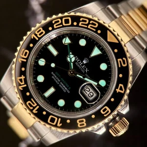 Rolex GMT-Master II 40mm Ceramic Bezel Black 2-Tone 18k YG & Steel - 116713 - Picture 1 of 17