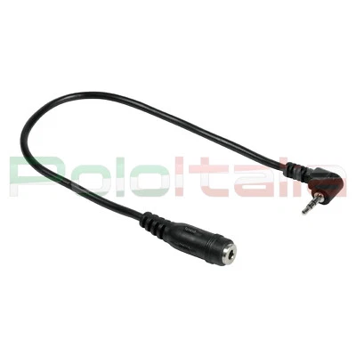 POLOITALIA Cavo audio da 3,5mm femmina JACK a 2,5mm maschio ad angolo adattatore stereo Aux
