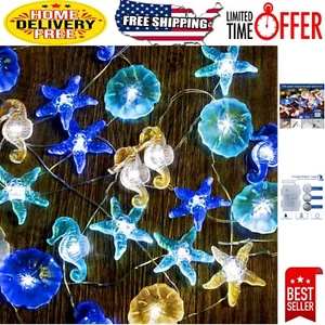 Under The Sea Decorative String Lights - 10 ft LED Ocean Theme with Remote - Picture 1 of 9