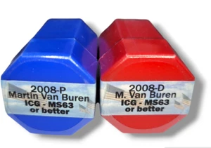 2008 P & D ~ M. VAN BUREN PRESIDENTIAL DOLLAR ROLLS ~ ANACS MS63 OR BETTER - Bild 1 von 2