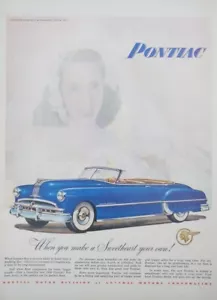 1949 vintage Pontiac blu convertibile, Lisa Kirk su sfondo - Foto 1 di 1