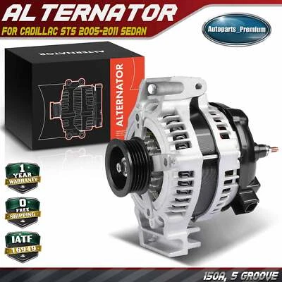 交流发电机适用于凯迪拉克 SRX 2004-2009 STS 05-10 4.4L 升 4.6L 升 150Amp 12V CW 5 槽 — 第 1/4 张图片