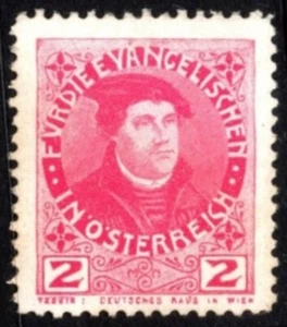 Vintage Austria Poster Stamp 2 Heller Martin Luther For The Protestants Austria - Picture 1 of 3