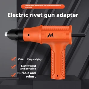 Electric Rivet Nut Gun with 100pcs Rivet Nut Pop Drill Adapter Tool- Red - Picture 1 of 21